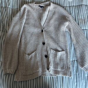 American Eagle Outfitters Beige Button-Up Cardigan